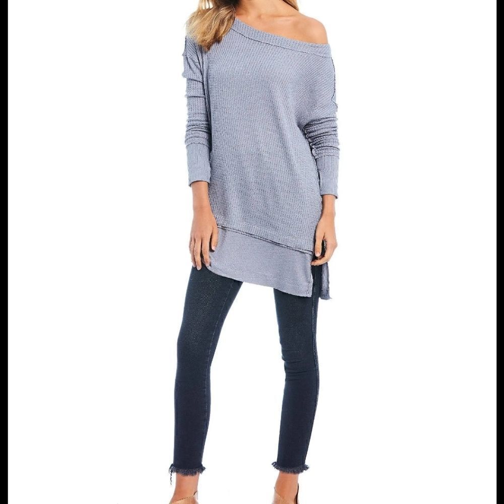 Free People north shore thermal knit tunic top, small